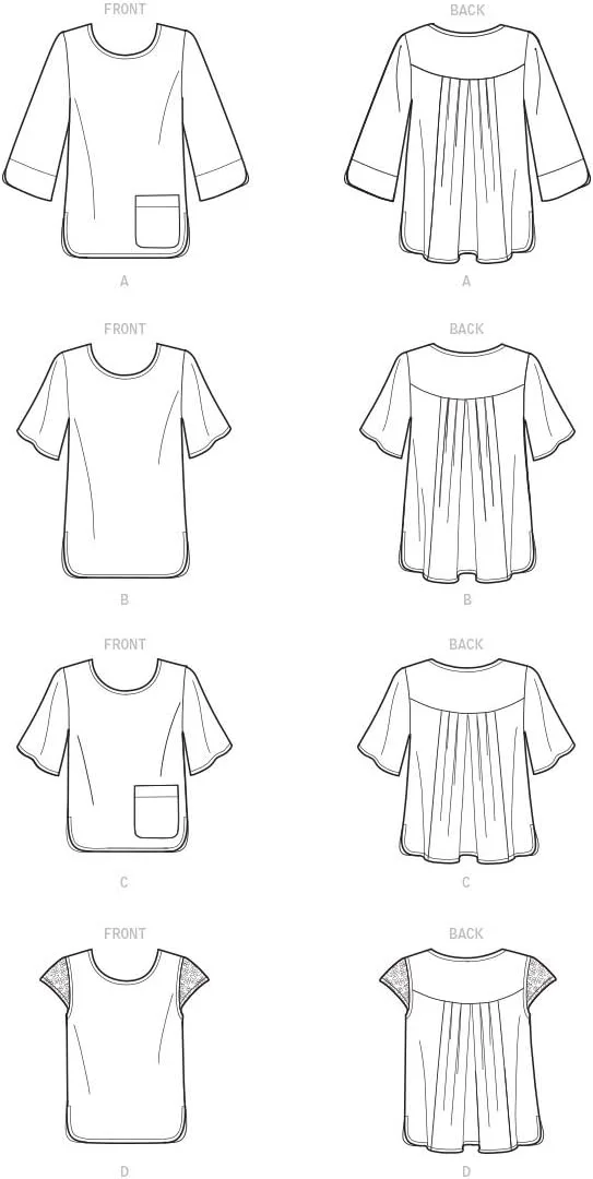 الگوی خیاطی زنانه سیمپلیسیتی کریتیو XS-S-M-L-X, XL-XXL، متنوع