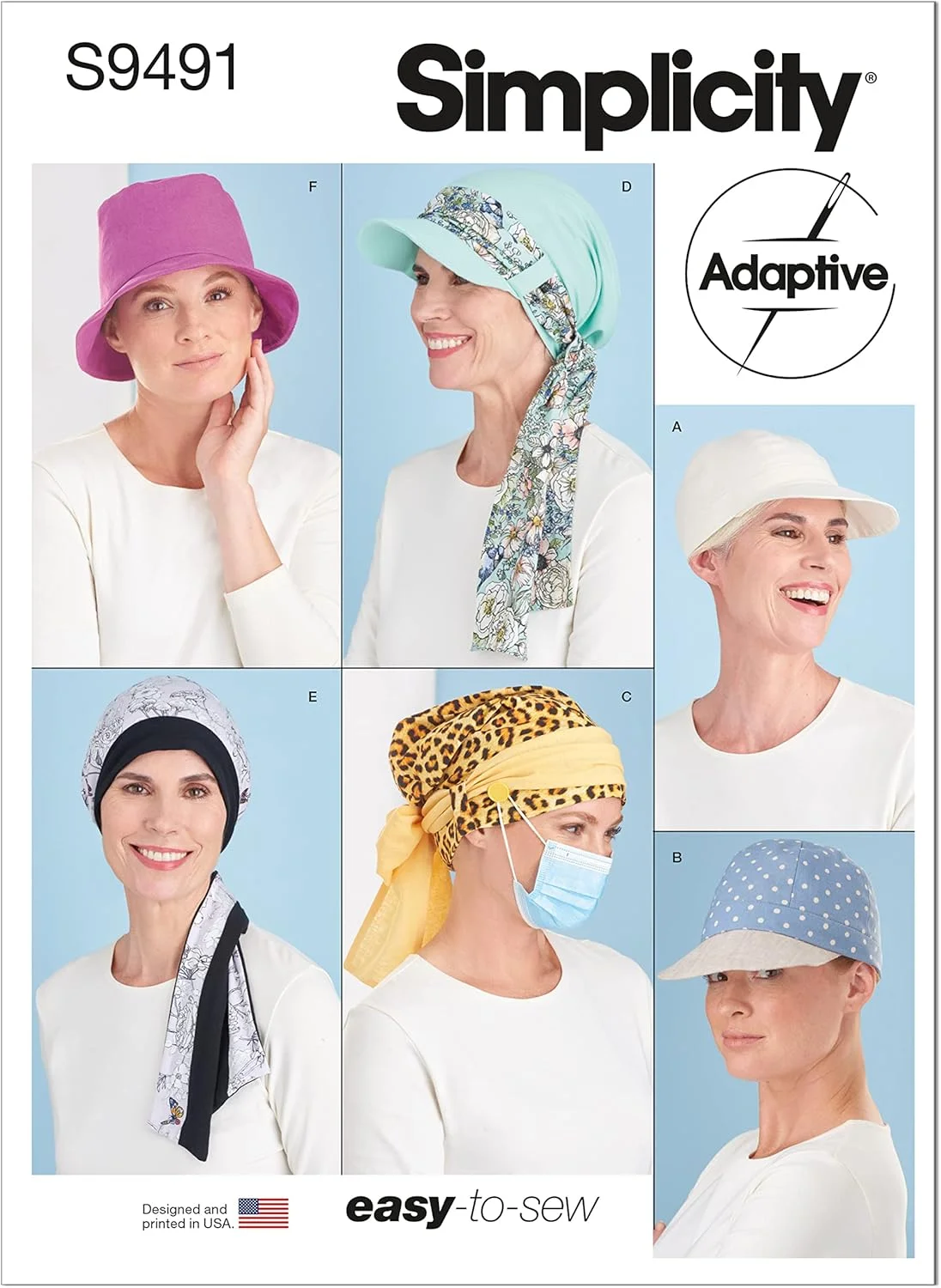 کیت الگوی خیاطی پوشش سر شیمی درمانی سادگی، کد S9491، سایزهای S-M-L، چند رنگ