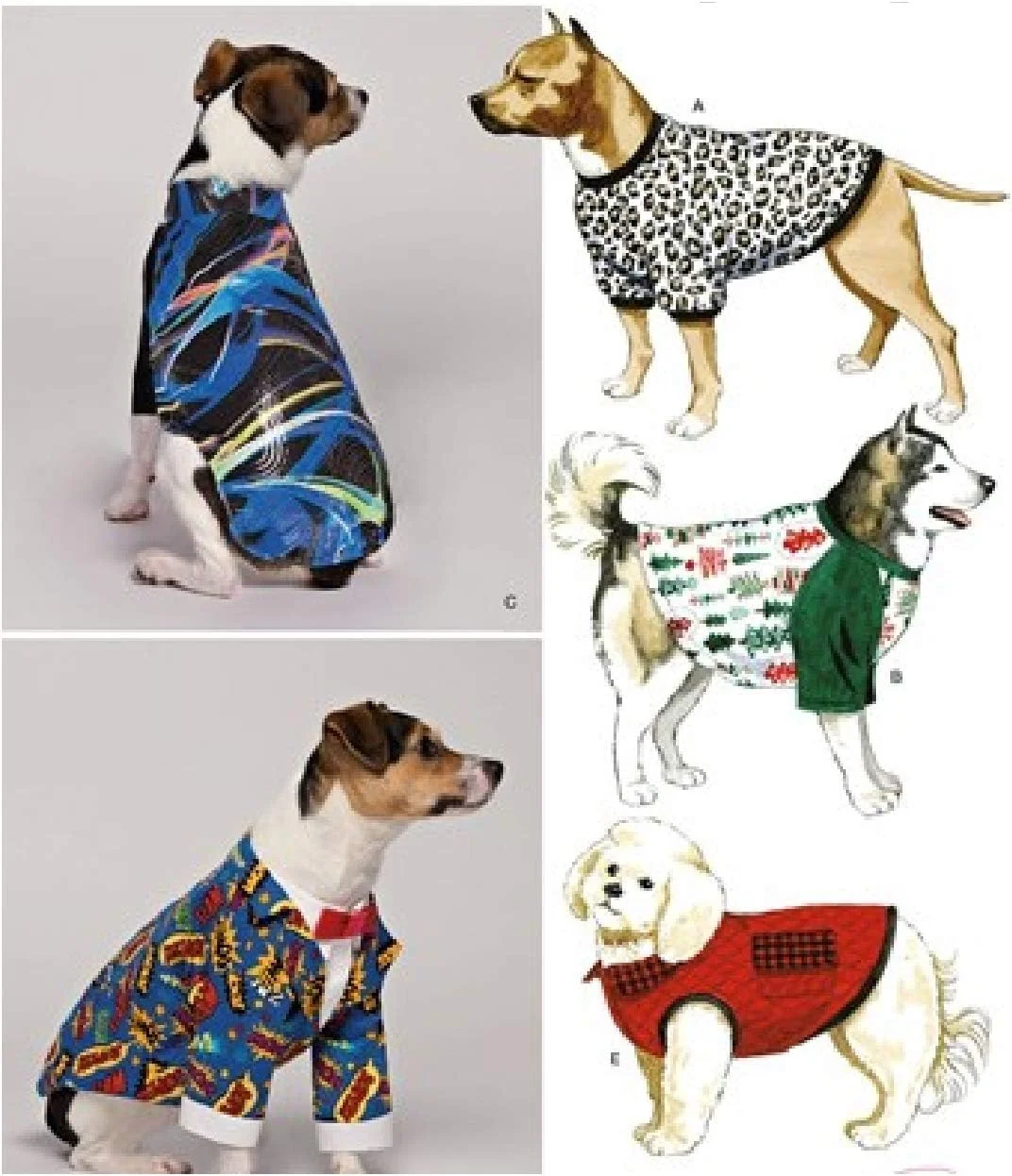 الگوی خیاطی لباس سگ Simplicity 8824 در 3 سایز ~ الگوی خیاطی