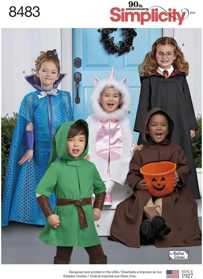 الگوهای خیاطی لباس هالووین شخصیت های ساده برای کودکان، سایزهای S-L الگوهای خیاطی لباس هالووین شخصیت های ساده برای کودکان، سایزهای S-L