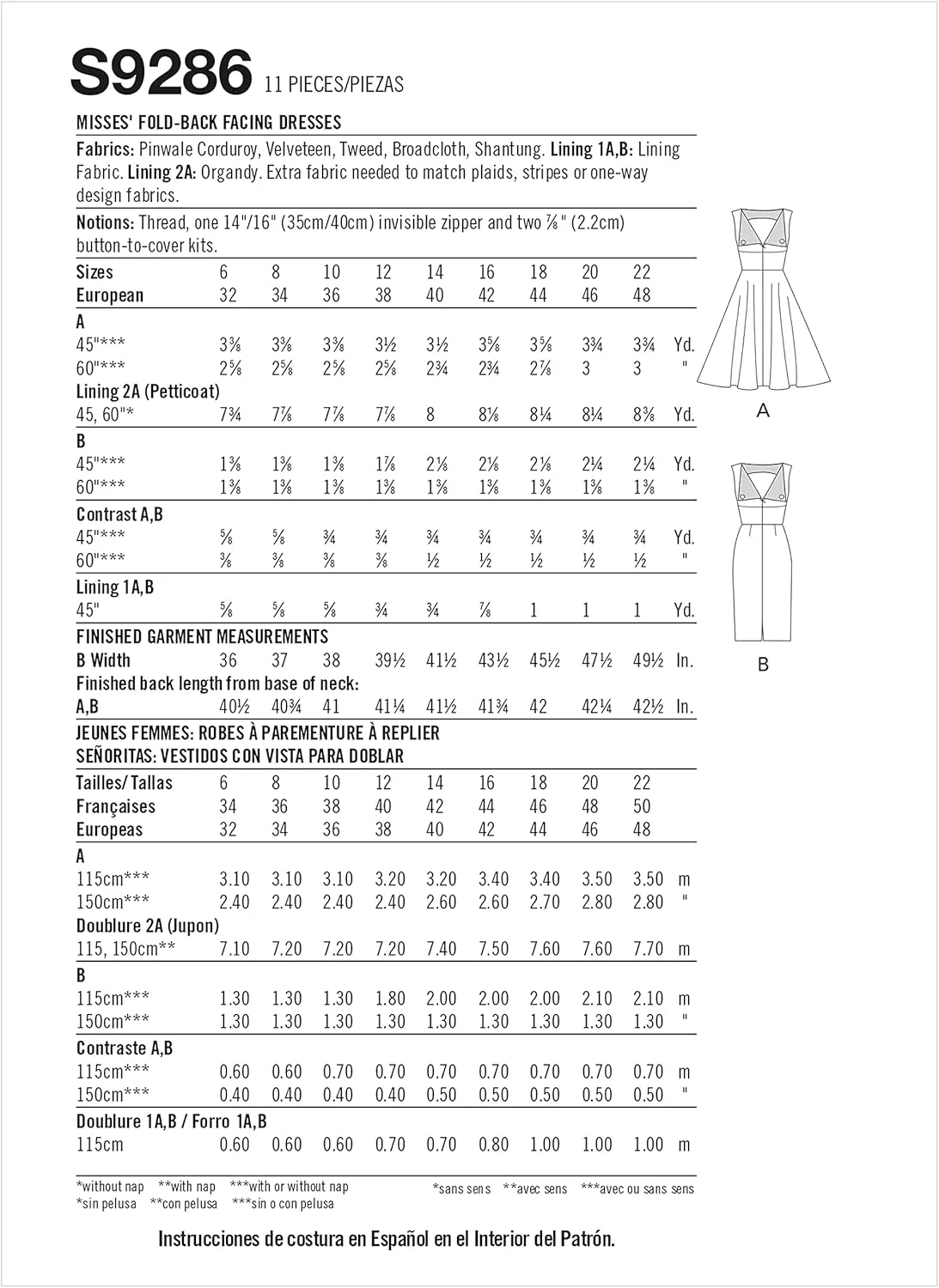 الگوی خیاطی لباس سادگی، A5 (6-8-10-12-14)، سفید