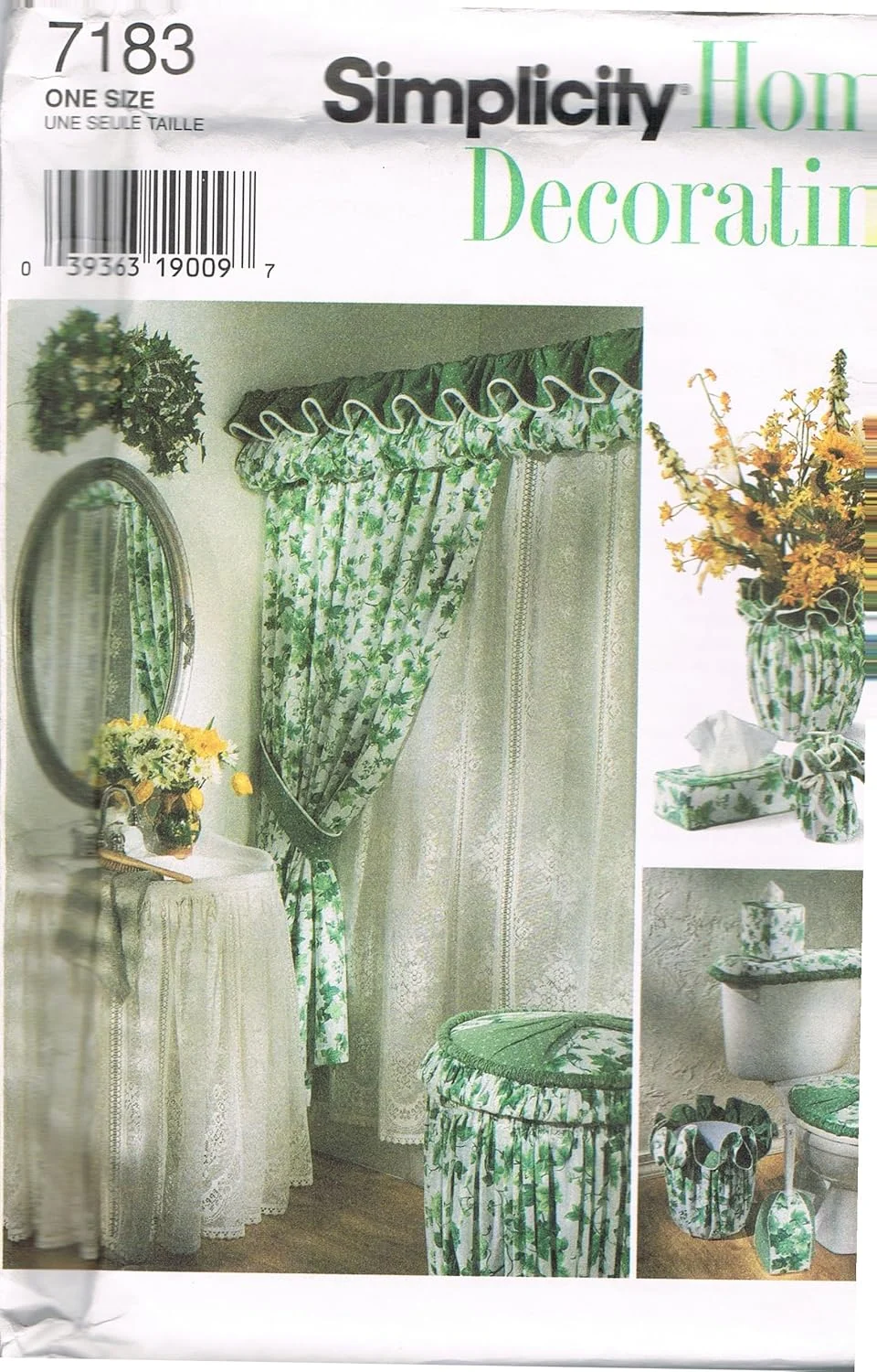 الگوی خیاطی لوازم جانبی حمام سادگی، پرده، دامن، سبد لباس و روکش مدل 7183 الگوی خیاطی لوازم جانبی حمام سادگی، پرده، دامن، سبد لباس و روکش مدل 7183