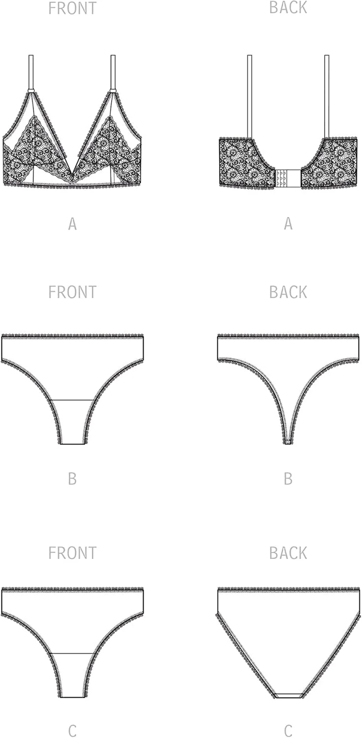 کیت الگوی خیاطی سوتین و لباس زیر زنانه Simplicity، کد S9478، چند رنگ