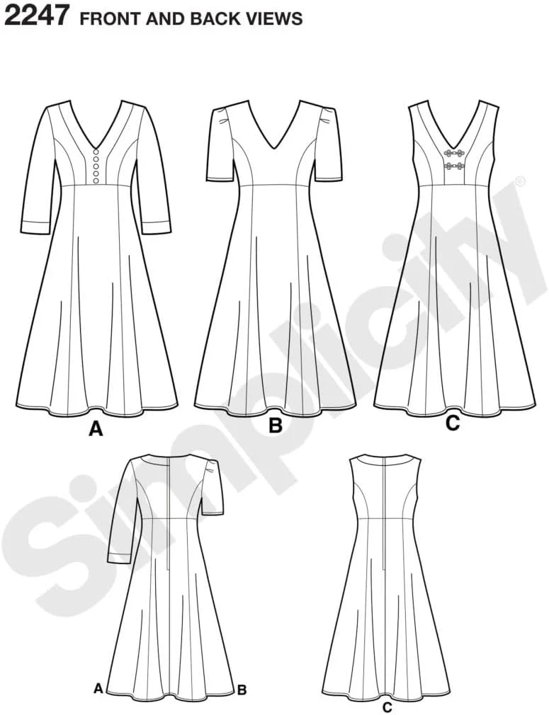 الگوی خیاطی لباس تابستانی زنانه Simplicity Amazing Fit Collection، سایزهای 20W-28W