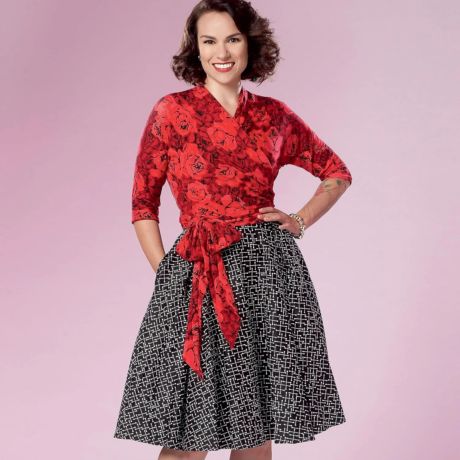 الگوی خیاطی لباس سیمپلیسیتی، E5 (14-16-18-20-22)، سفید