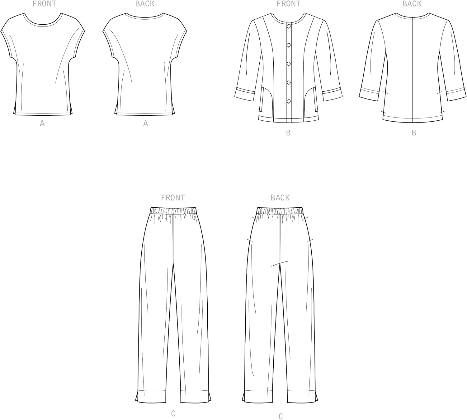 الگوی خیاطی لباس زنانه Simplicity، GG (26W-28W-30W-32W)، سفید