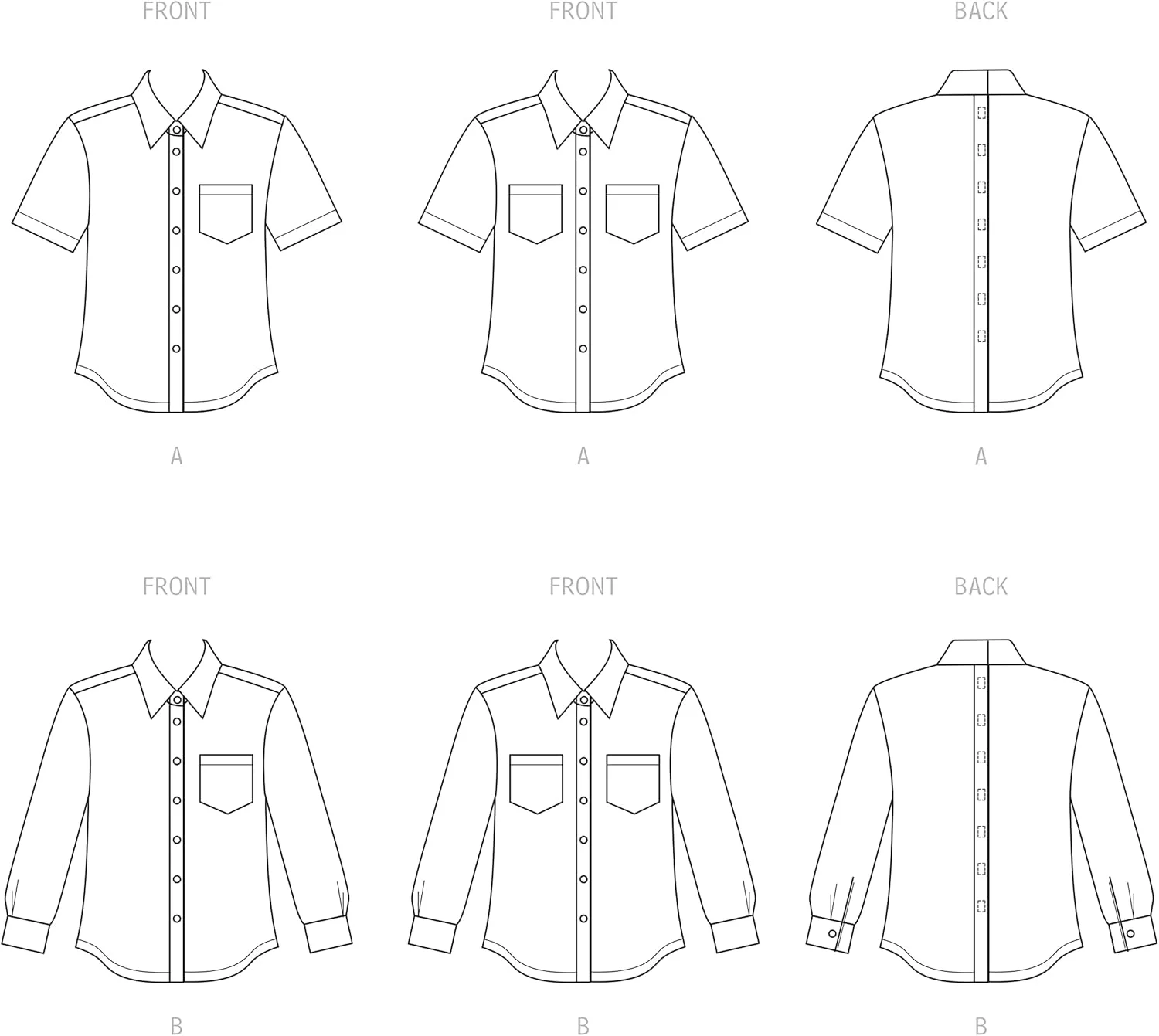 کیت الگوی خیاطی پیراهن تطبیقی ساده و یونیسکس، کد S9487، سایزهای XS-S-M-L-XL، چند رنگ