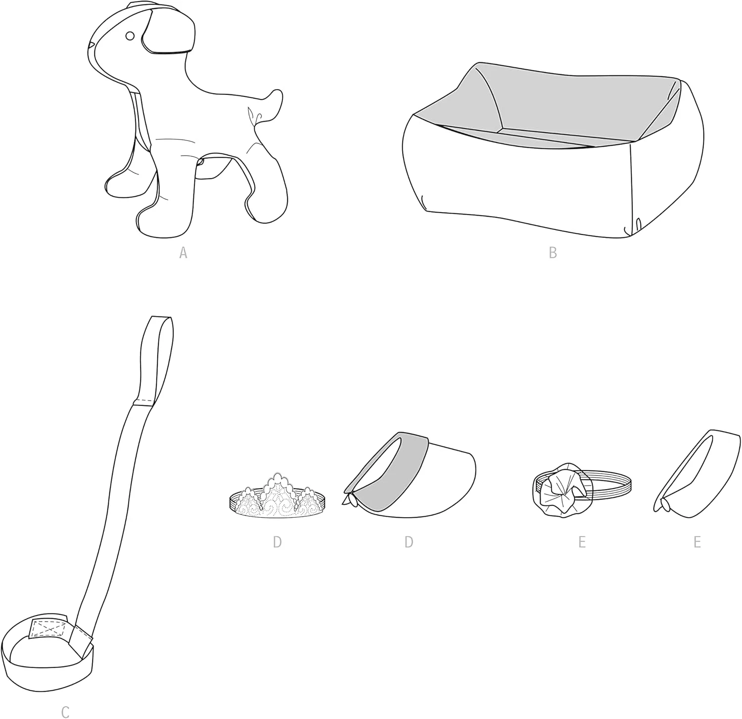 الگوی خیاطی حیوانات پارچه ای سگ و لوازم جانبی Simplicity، کد S9512، ارتفاع 15 سانتی متر، چند رنگ