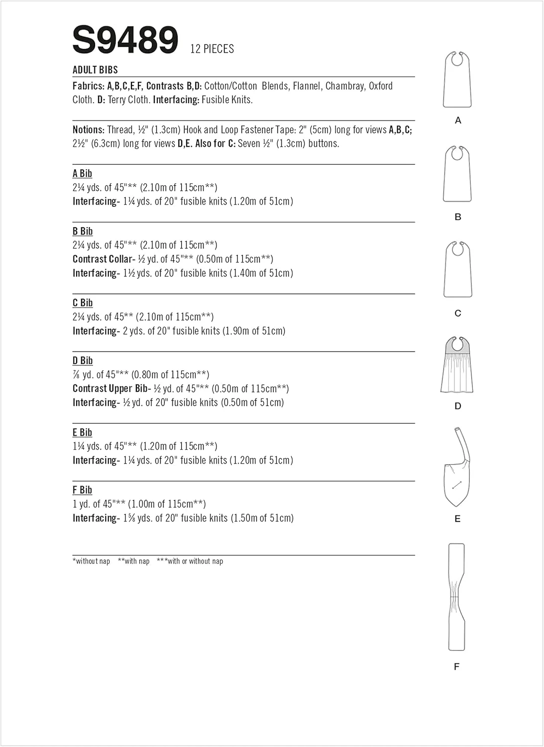 کیت الگوی دوخت پیش بند بزرگسال سادگی، کد S9489، تک سایز، چند رنگ
