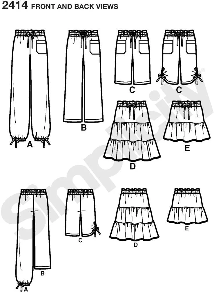 الگوی خیاطی دامن و شلوار زنانه Simplicity K5 8-10-12-14-16 شماره 2414