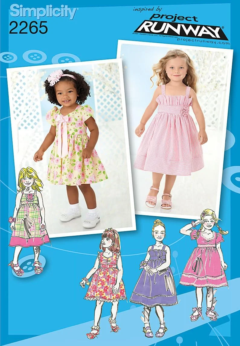 الگوی خیاطی سادگی BB 4-5-6-7-8 شماره 2265 الهام گرفته از پروژه ران وی لباس کودک نوپا و بچه گانه