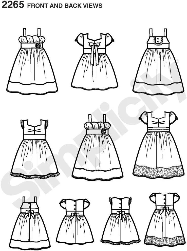 الگوی خیاطی سادگی BB 4-5-6-7-8 شماره 2265 الهام گرفته از پروژه ران وی لباس کودک نوپا و بچه گانه