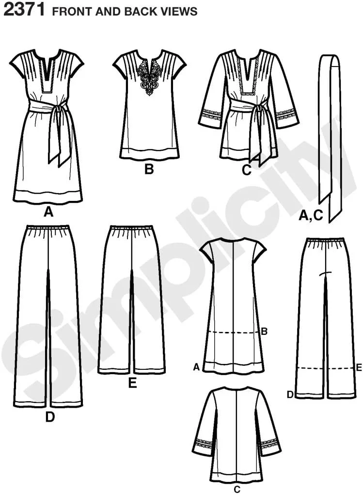 الگوی خیاطی سادگی BB 20W-28W مدل 2371 لباس ورزشی زنانه و سایز بزرگ