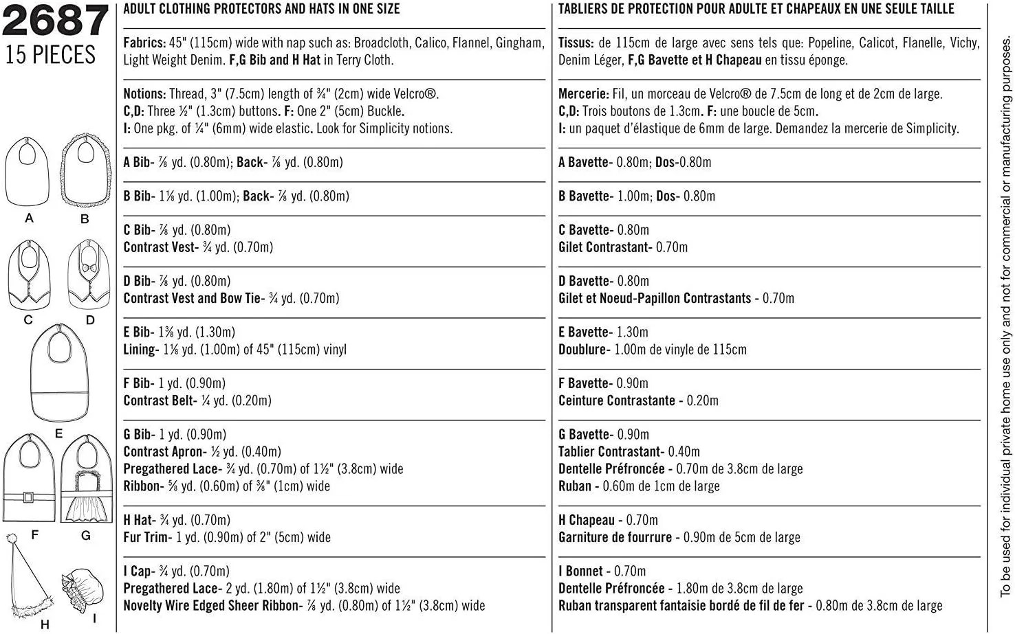 الگوی خیاطی محافظ لباس سادگی 2687 برای مردان و زنان بزرگسال توسط Faith Van Zanten، سایز آزاد