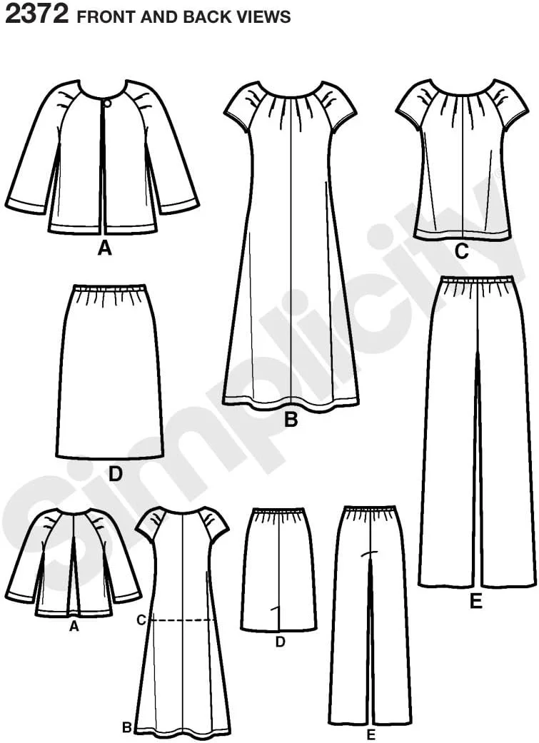 الگوی خیاطی سادگی BB 20W-28W مدل 2372 لباس ورزشی زنانه و سایز بزرگ