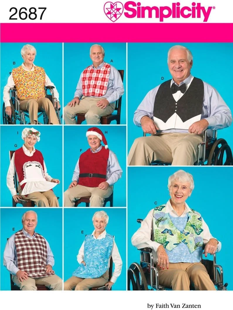 الگوی خیاطی محافظ لباس سادگی 2687 برای مردان و زنان بزرگسال توسط Faith Van Zanten، سایز آزاد
