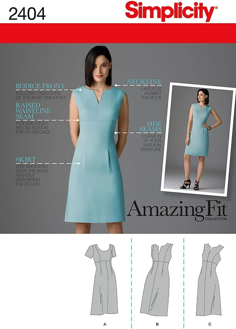 الگوی خیاطی سادگی مدل U5 16-18-20-22-24 شماره 2404، لباس زنانه