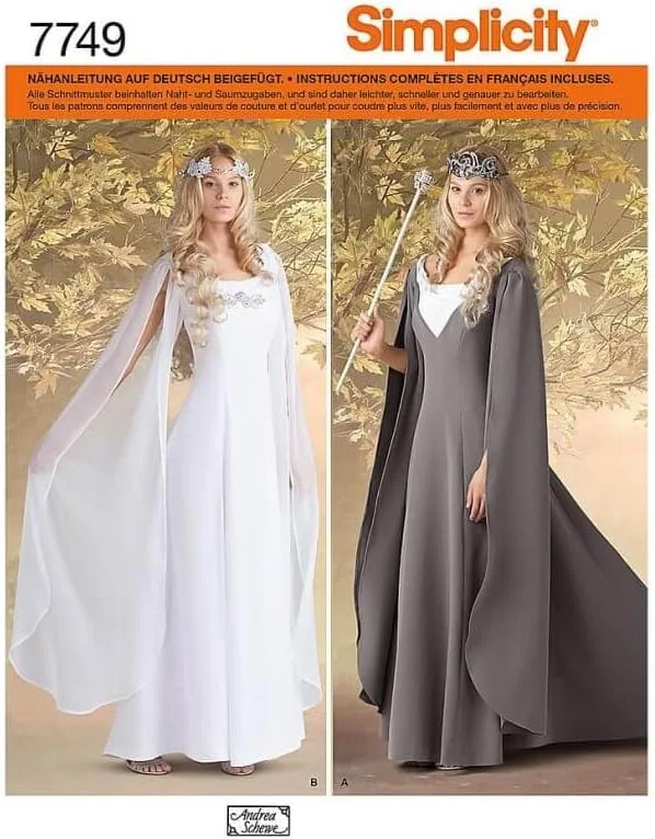 الگوی خیاطی لباس زنانه الف هالووین و لباس نقش آفرینی Simplicity 1551، سایزهای 16-24