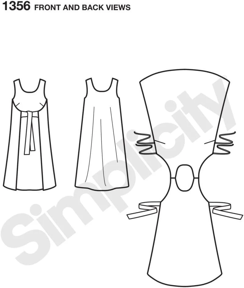 الگوی خیاطی لباس زنانه مدل Simplicity 1356، آسان برای دوخت، لباس چپ و راستی برگشتپذیر، سایزهای 14-22 الگوی خیاطی لباس زنانه مدل Simplicity 1356، آسان برای دوخت، لباس چپ و راستی برگشتپذیر، سایزهای 14-22