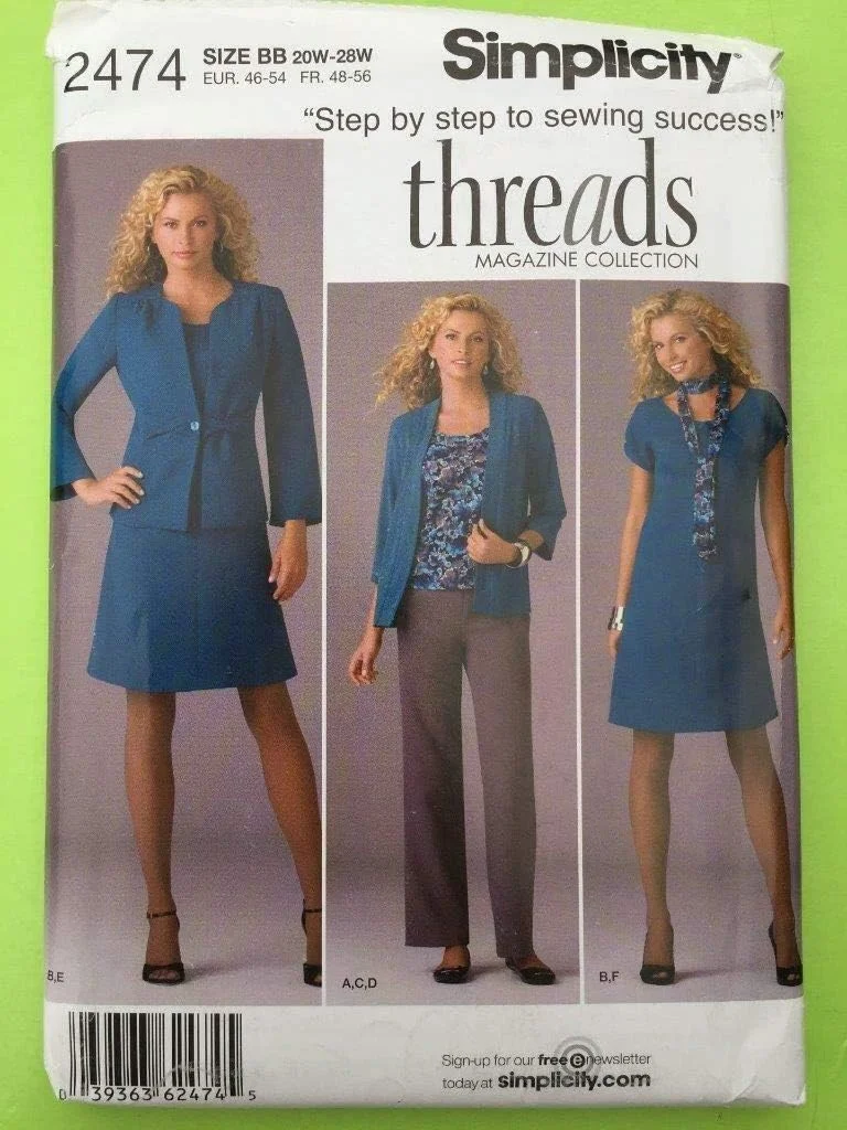 الگوی خیاطی سادگی AA 10-12-14-16-18 شماره 2474 لباس ورزشی زنانه و سایز بزرگ