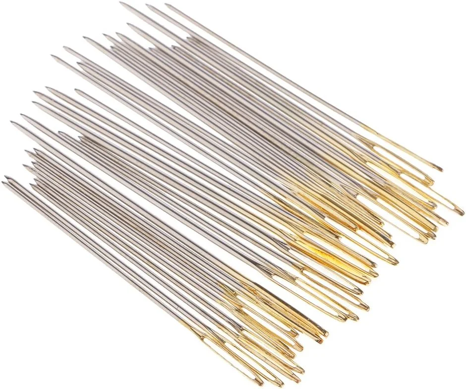 30 عدد سوزن فلزی طلایی گلدوزی پارچه ابزار کاردستی کوک صلیبی به همراه بطری 30 عدد سوزن فلزی طلایی گلدوزی پارچه ابزار کاردستی کوک صلیبی به همراه بطری