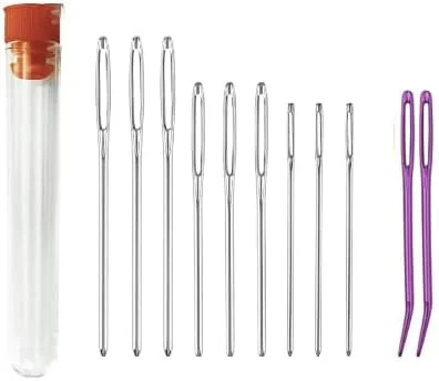 سوزن های ضخیم با چشم بزرگ، سوزن های خیاطی نخ رفو برای پشم، سوزن نخ کوبلن چشم بزرگ برای خیاطی بافتنی قلاب بافی 11 عددی