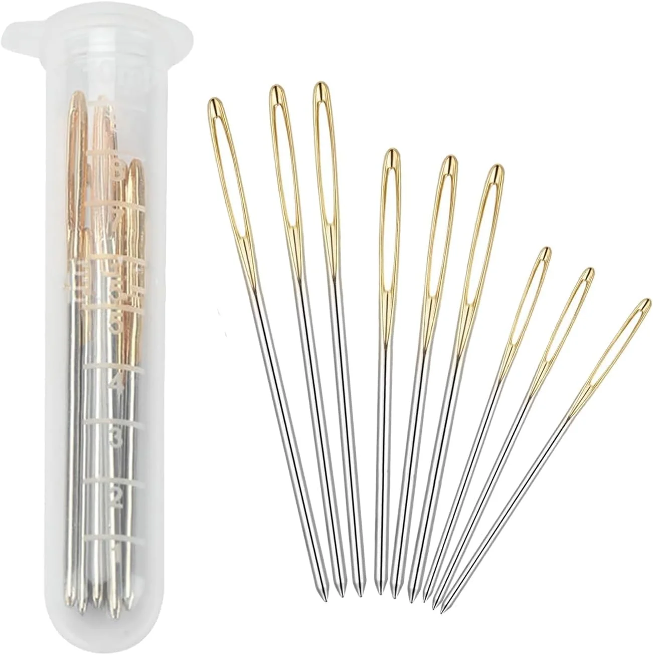 9 عدد سوزن های ضخیم با نوک گرد و چشم بزرگ، سوزن رفو، سوزن های رفو برای پشم، سوزن های قلاب بافی، سوزن ملیله دوزی، سوزن های پشمی برای دوخت بافتنی برای صنایع دستی DIY