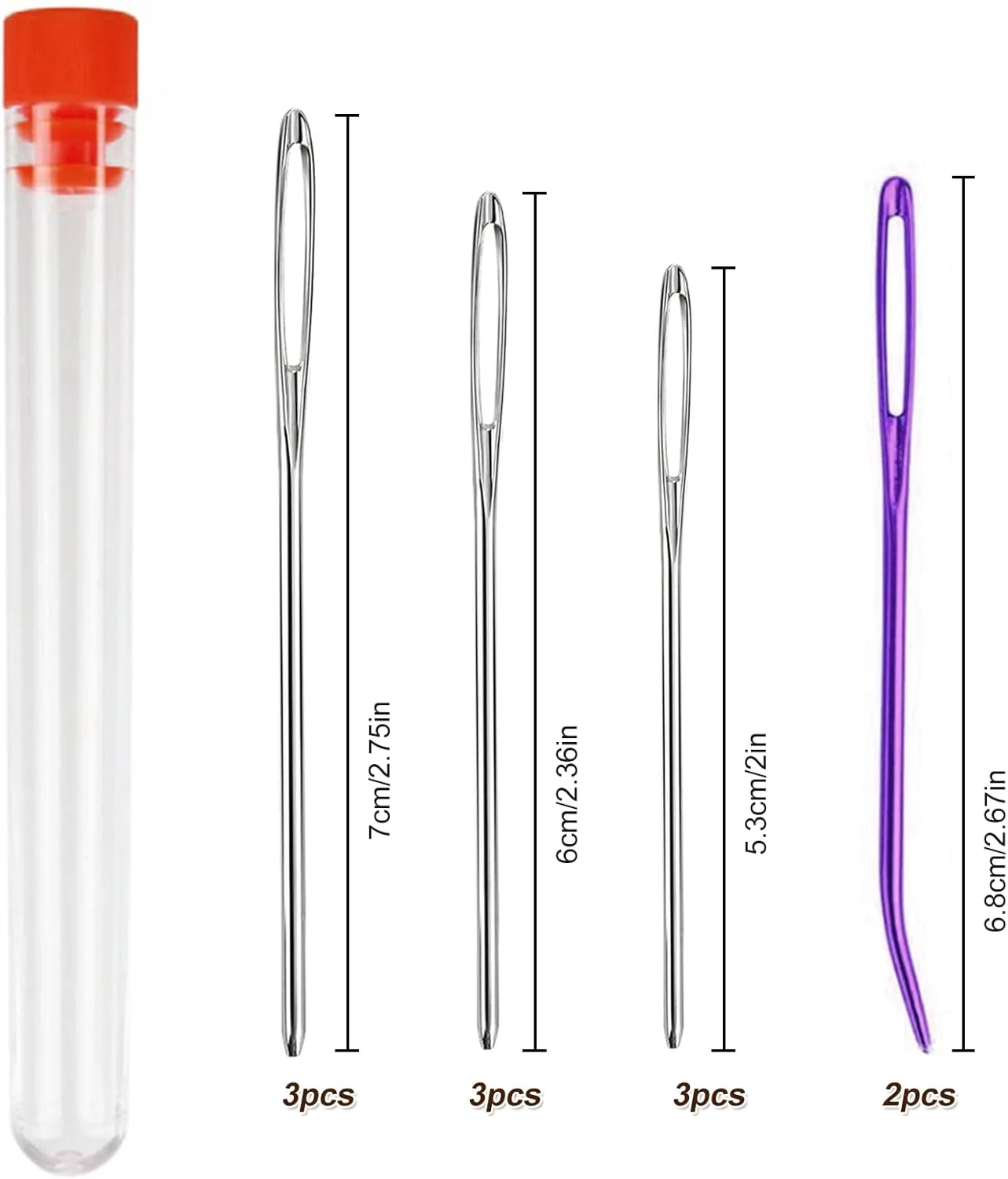 سوزن های ضخیم با چشم بزرگ، سوزن های خیاطی نخ رفو برای پشم، سوزن نخ کوبلن چشم بزرگ برای خیاطی بافتنی قلاب بافی 11 عددی