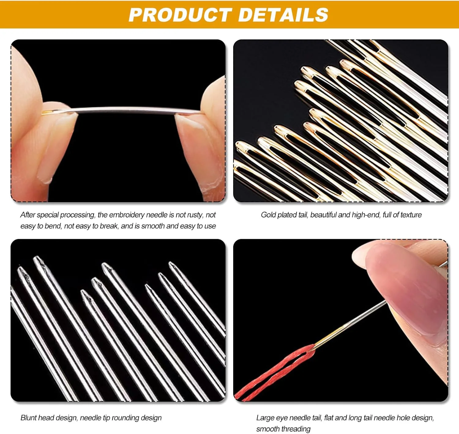 سوزن های ضخیم چشم بزرگ، 11 عدد سوزن خیاطی لحاف دوزی چشم بزرگ برای پشم، سوزن نخ چشم بزرگ برای بافتنی قلاب بافی