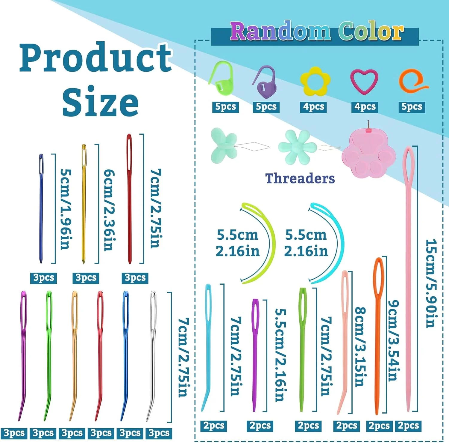 ست سوزن نخ 70 عددی، کیت سوزن رفو، کیت سوزن های ضخیم چشم بزرگ با سوزن بافتنی سر کج، سوزن های خیاطی پلاستیکی، سوزن های بافندگی، نخ رد کن، نشانگرهای بخیه برای خیاطی قلاب بافی ست سوزن نخ 70 عددی، کیت سوزن رفو، کیت سوزن های ضخیم چشم بزرگ با سوزن بافتنی سر کج، سوزن های خیاطی پلاستیکی، سوزن های بافندگی، نخ رد کن، نشانگرهای بخیه برای خیاطی قلاب بافی