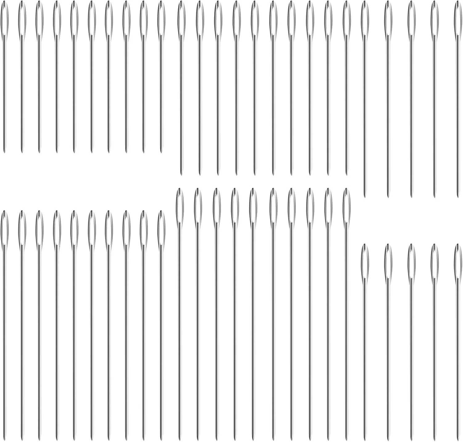 55 عدد سوزن خیاطی، سوزن های گلدوزی و کوبلن دوزی، سوزن های خیاطی دستی با چشم بزرگ، سوزن های ملیله دوزی برای صنایع دستی