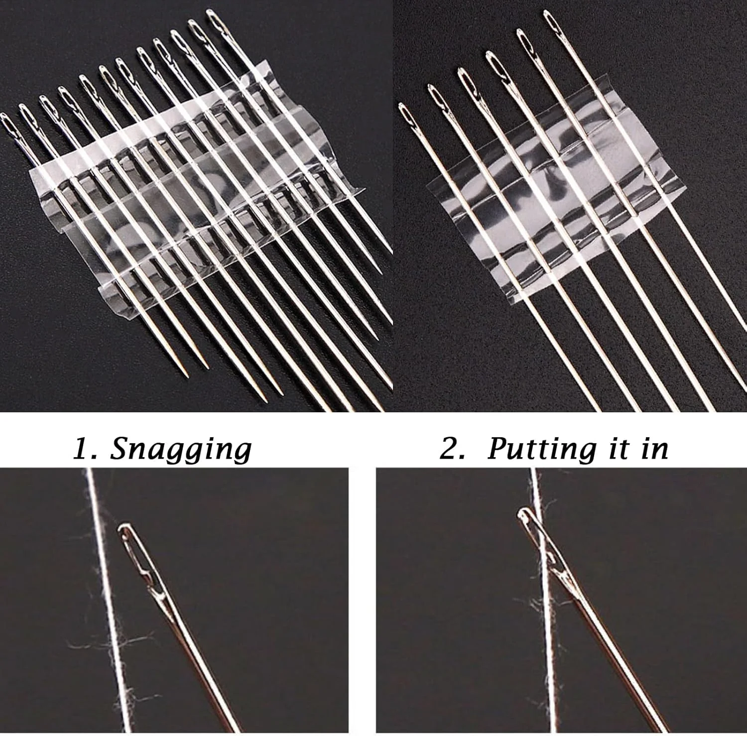 ست سوزن خیاطی دستی 24 عددی، 18 عدد سوزن خود نخ کن متنوع برای خیاطی دستی و 6 عدد سوزن چشم بزرگ و جعبه نگهداری سوزن چوبی، کیت سوزن های نوک تیز با قابلیت نخ کردن آسان از پهلو برای گلدوزی DIY
