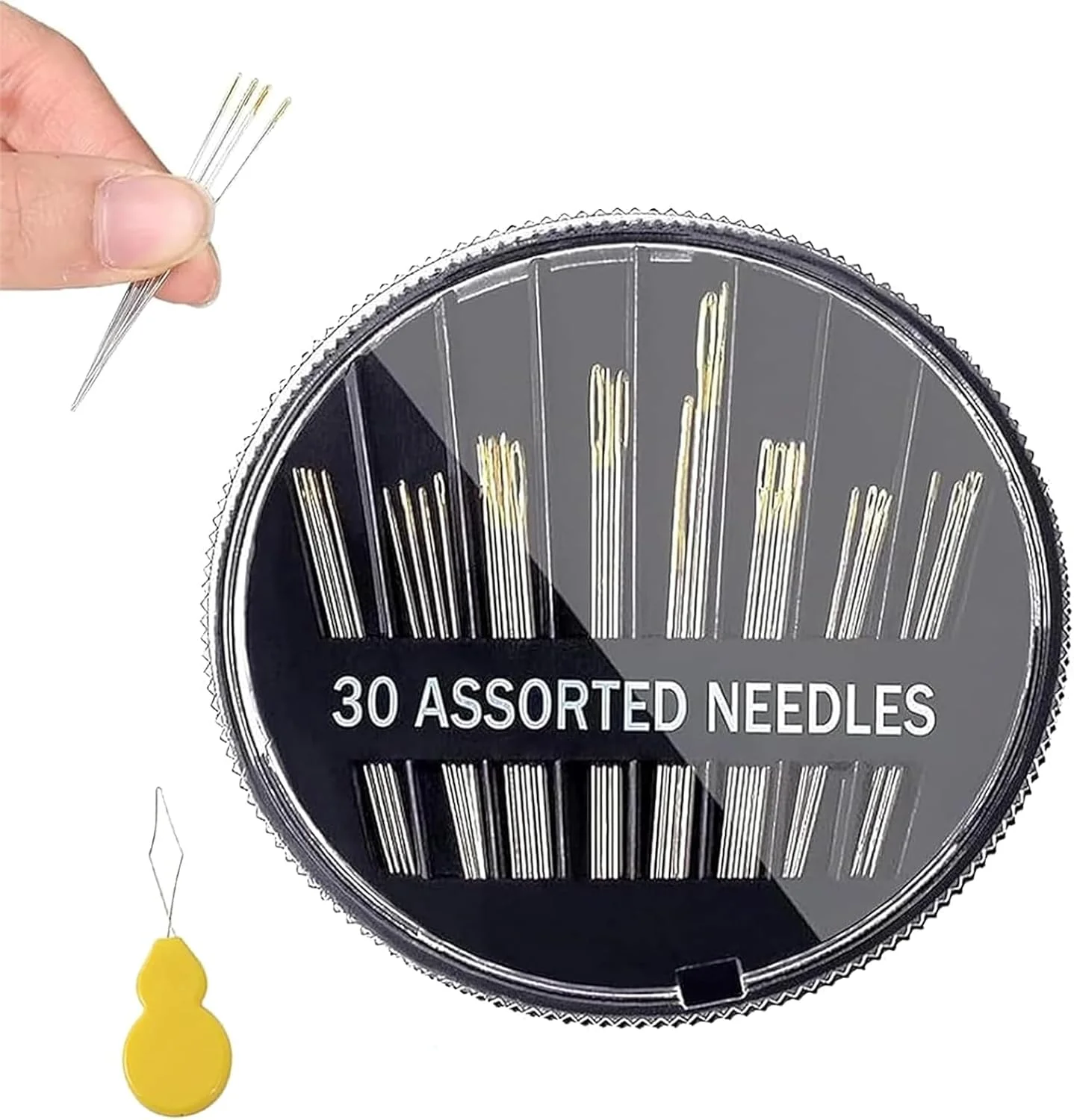 سوزن های خیاطی دستی، 30 سوزن متنوع برای خیاطی، سوزن های گلدوزی مناسب برای خیاطی دستی (همراه با سوزن نخ کن)