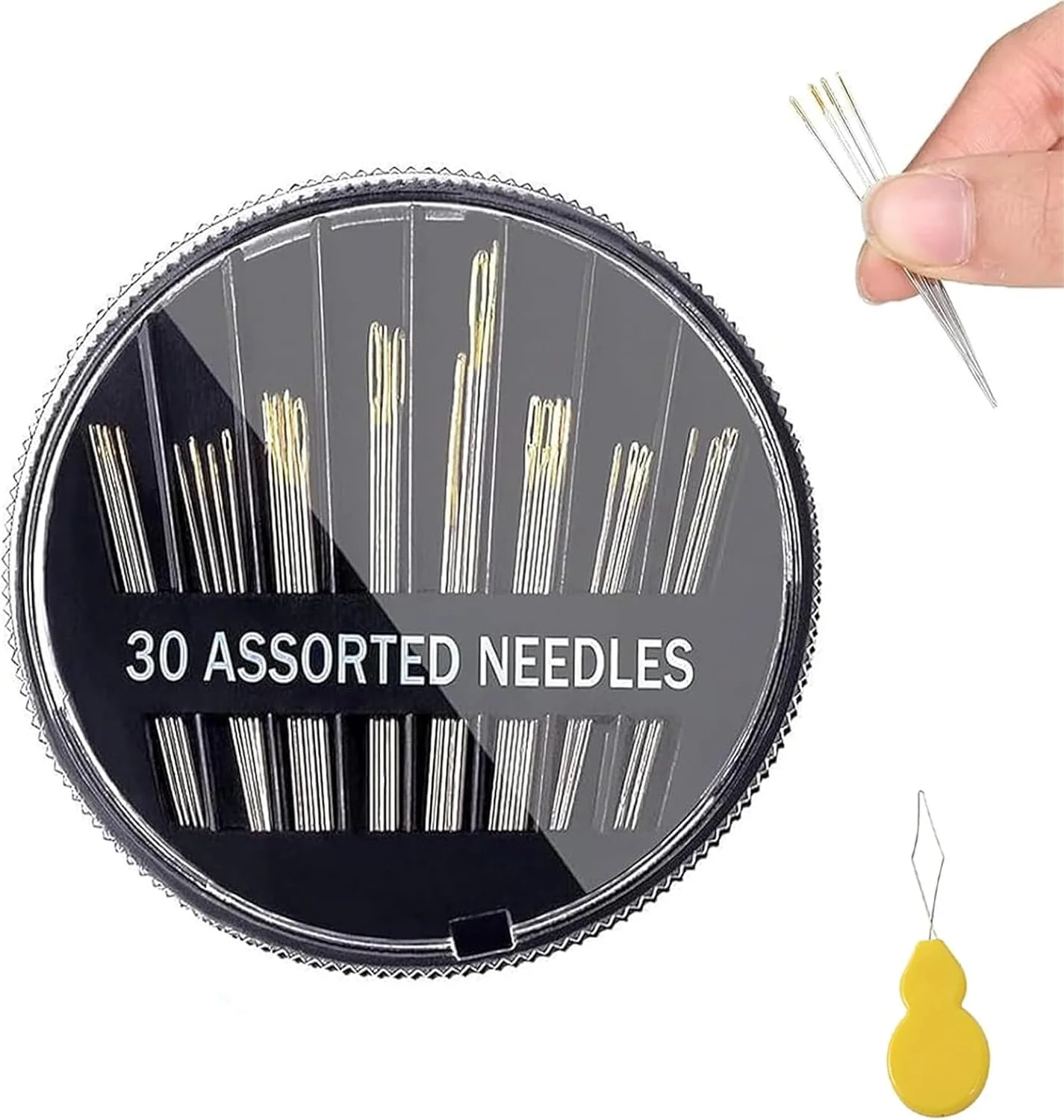 سوزن خیاطی دستی، 30 سوزن متنوع برای خیاطی، سوزن های گلدوزی مناسب برای خیاطی دستی (همراه با سوزن نخ کن)