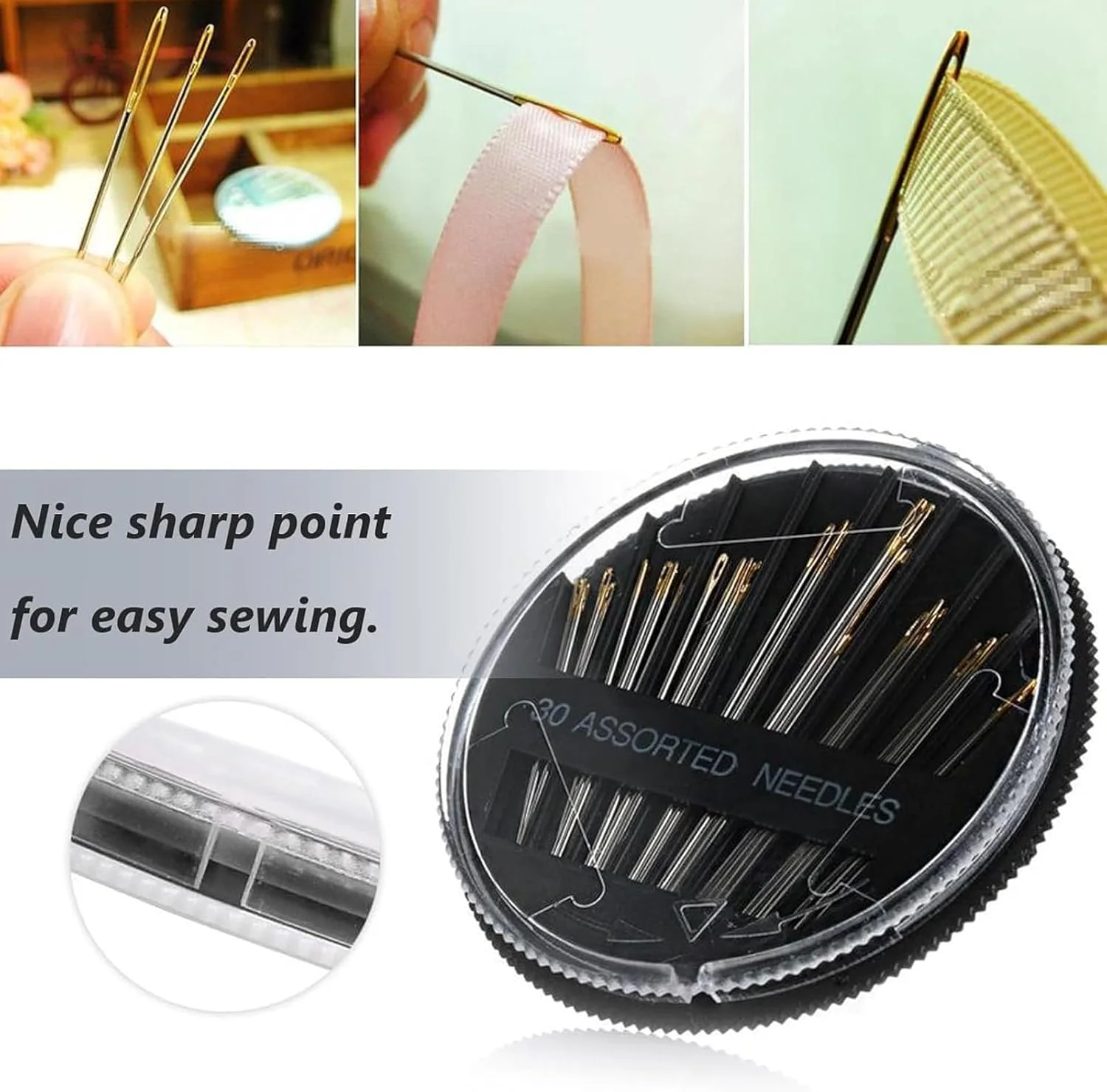 سوزن خیاطی دستی، 30 سوزن متنوع برای خیاطی، سوزن های گلدوزی مناسب برای خیاطی دستی (همراه با سوزن نخ کن) سوزن خیاطی دستی، 30 سوزن متنوع برای خیاطی، سوزن های گلدوزی مناسب برای خیاطی دستی (همراه با سوزن نخ کن)