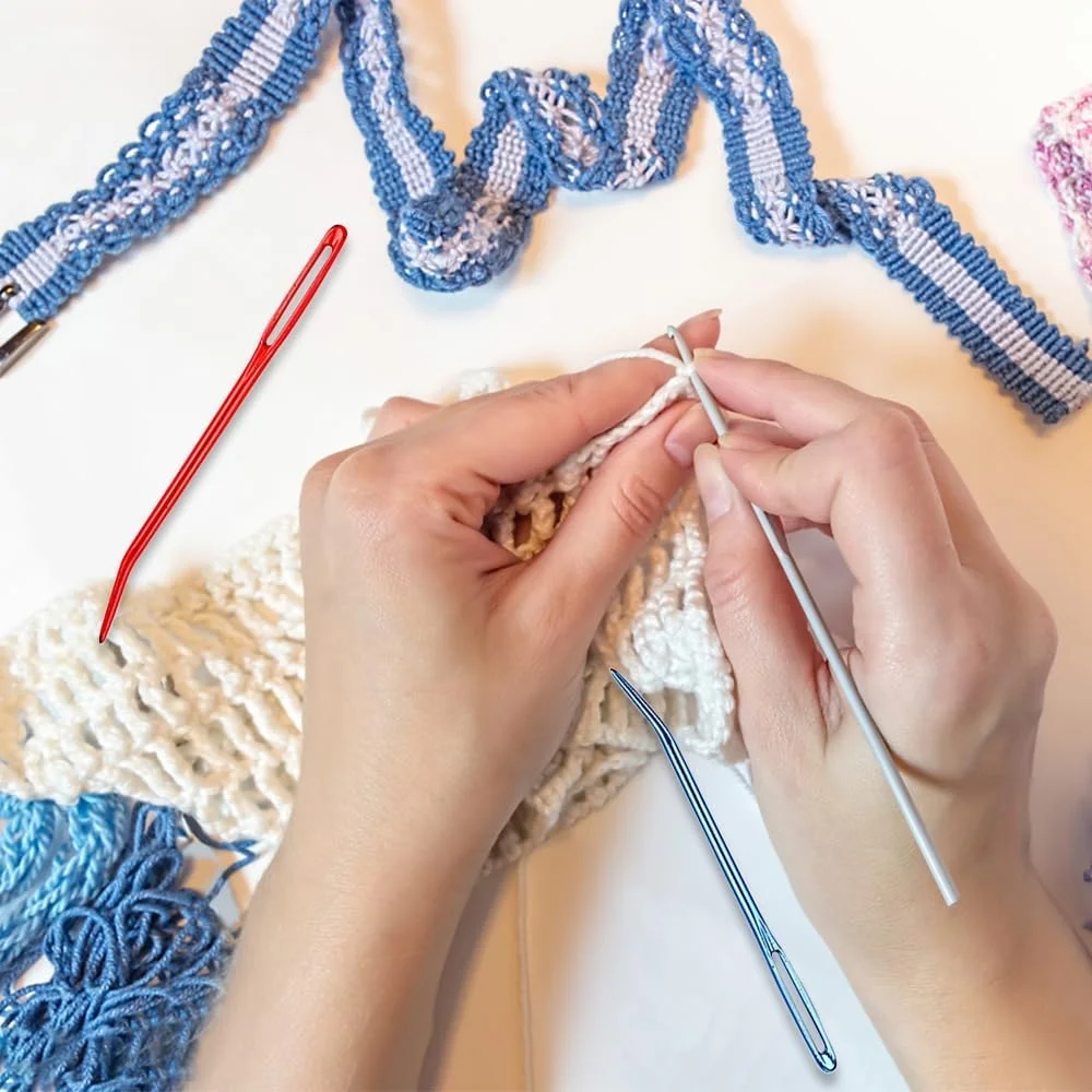 16 عدد سوزن های ضخیم ته گرد با سوراخ بزرگ، سایزهای مختلف برای قلاب بافی، ملیله دوزی، نخ، بافندگی، خیاطی و صنایع دستی DIY 16 عدد سوزن های ضخیم ته گرد با سوراخ بزرگ، سایزهای مختلف برای قلاب بافی، ملیله دوزی، نخ، بافندگی، خیاطی و صنایع دستی DIY