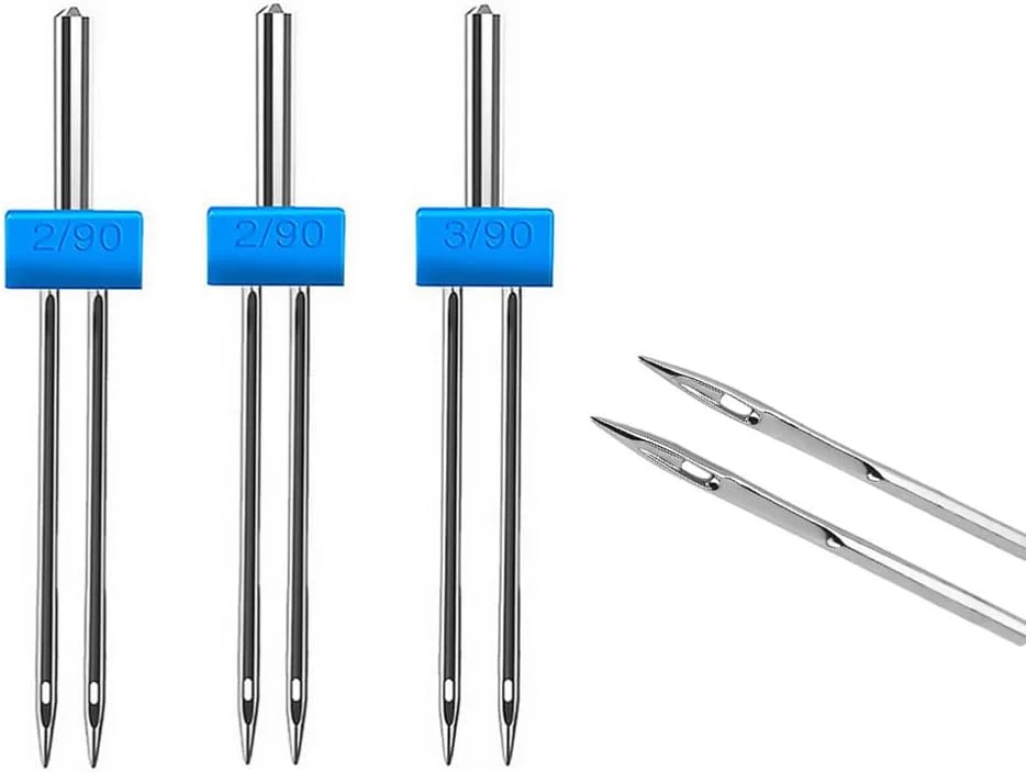 3 عدد سوزن دوقلو چرخ خیاطی با 3 سایز 2/90، 3/90، 4/90 برای چرخ خیاطی خانگی - 4 میلی متر