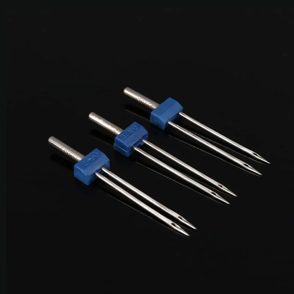 3 عدد سوزن دوقلو چرخ خیاطی با 3 سایز 2/90، 3/90، 4/90 برای چرخ خیاطی خانگی - 4 میلی متر
