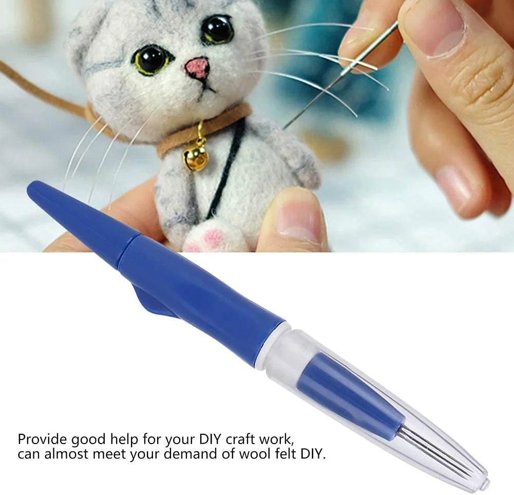 قلم سوزن نمدی قابل حمل با 3 سوزن برای ساخت صنایع دستی DIY (آبی) قلم سوزن نمدی قابل حمل با 3 سوزن برای ساخت صنایع دستی DIY (آبی)