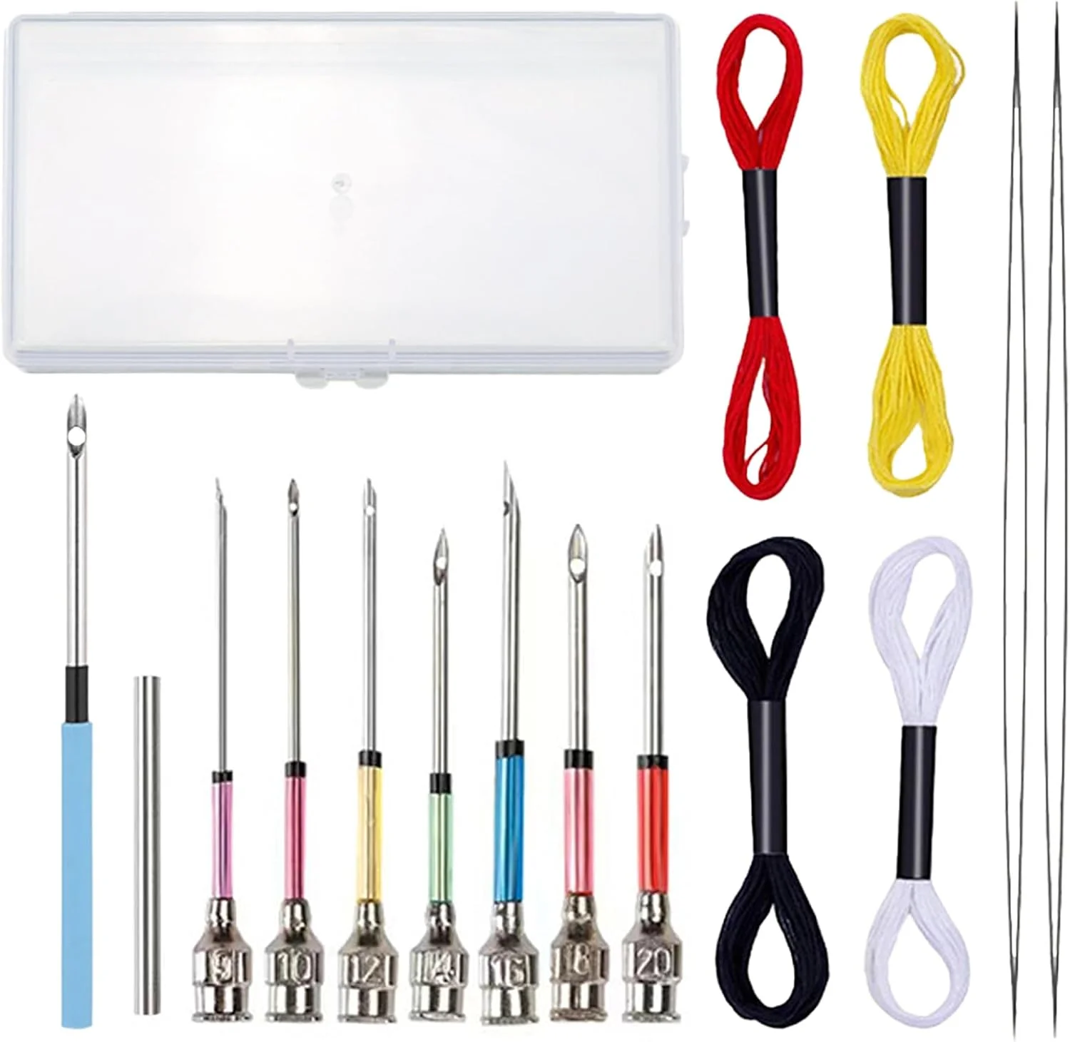 ست سوزن پانچ، ست سوزن پانچ، 7 سایز، سوزن پانچ، سوزن نخ کن پانچ مبتدی، ست گلدوزی سوزن پانچ، ست سوزن پانچ برای DIY Cross Stitch