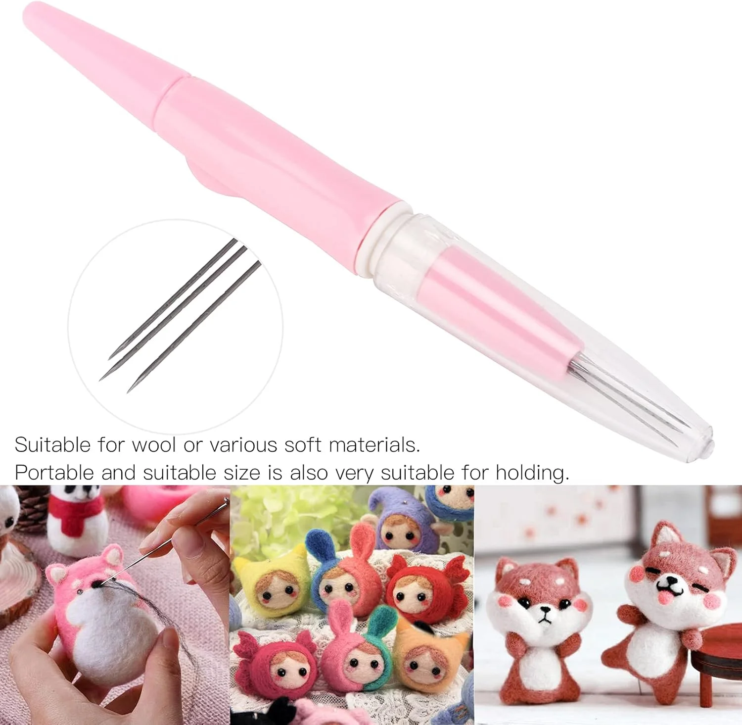 قلم نمد دوزی 3 سوزنه NDNCZDHC، ابزار سوزن نمدی پشمی با 3 سوزن، سوزن نمدی برای پروژه های تکه دوزی DIY (صورتی) قلم نمد دوزی 3 سوزنه NDNCZDHC، ابزار سوزن نمدی پشمی با 3 سوزن، سوزن نمدی برای پروژه های تکه دوزی DIY (صورتی)