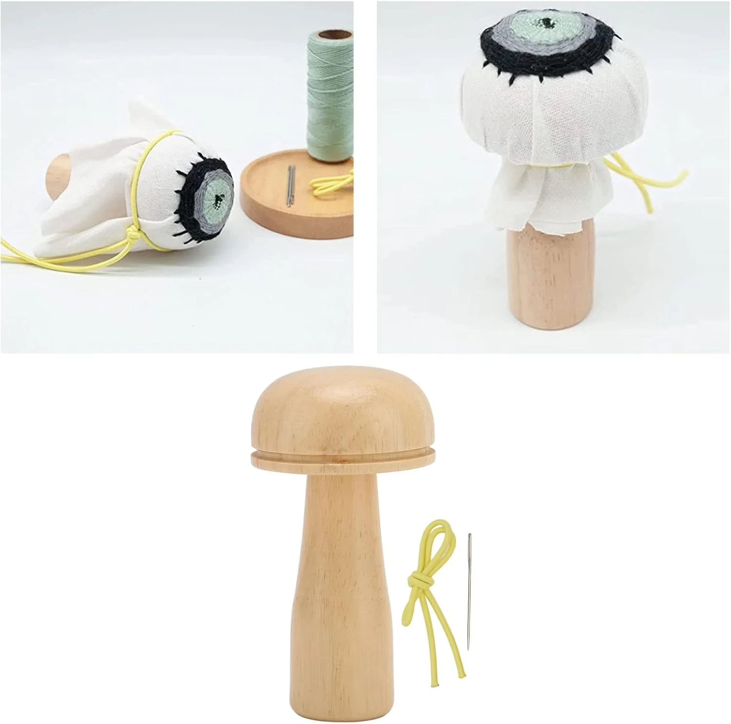 قارچ وصله چوبی NDNCZDHC، سوزن قارچ وصله برای تعمیر، کیت قارچ وصله برای پروژه های صنایع دستی گلدوزی خیاطی