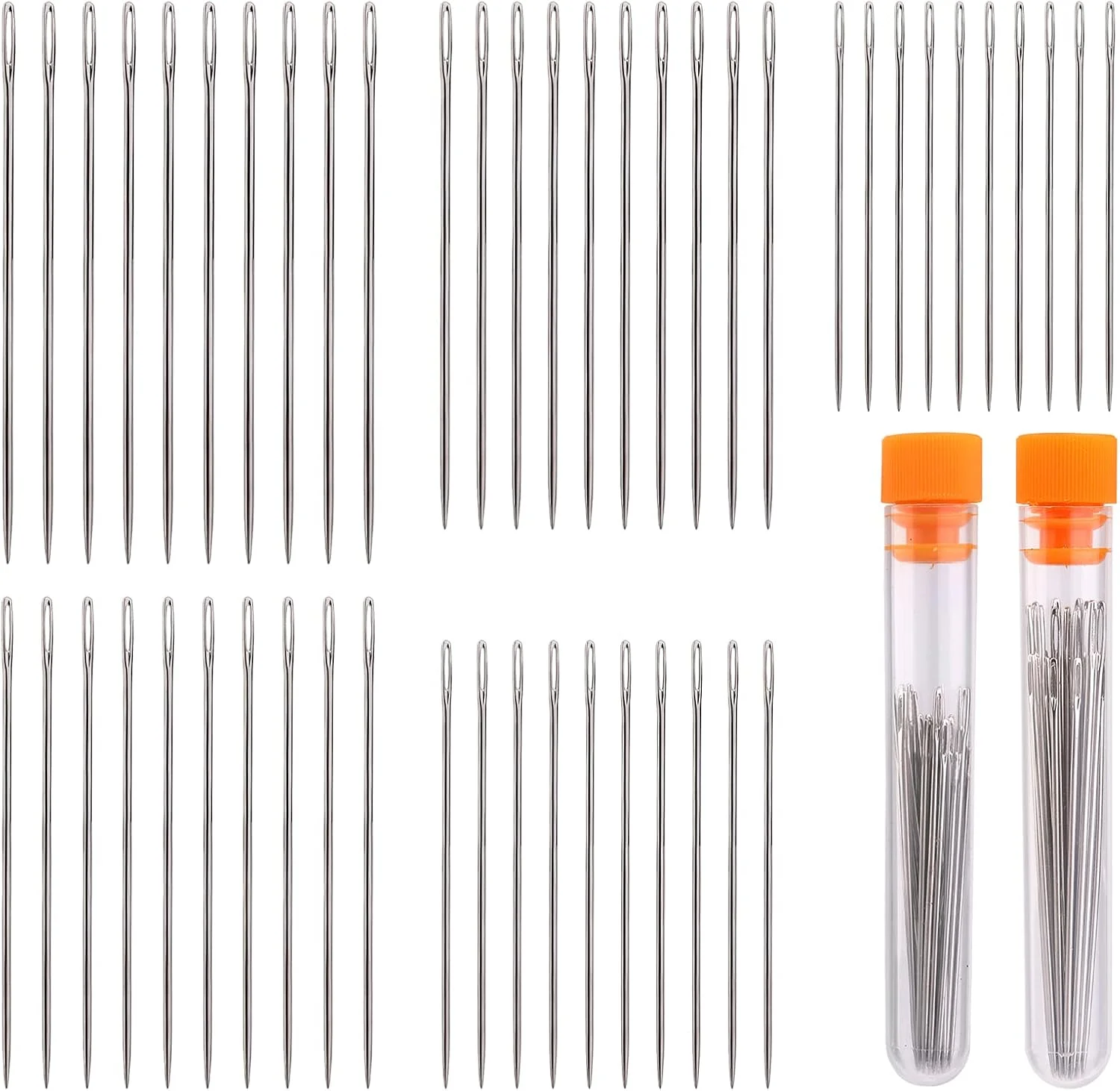 نامون 50 عدد سوزن چشم بزرگ ممتاز، 5 سایز سوزن خیاطی تیز، سوزن چرمی سوزن نخ گلدوزی، سایزهای متنوع، سوزن بافتنی نخ استیل ضد زنگ برای خیاطی دستی نامون 50 عدد سوزن چشم بزرگ ممتاز، 5 سایز سوزن خیاطی تیز، سوزن چرمی سوزن نخ گلدوزی، سایزهای متنوع، سوزن بافتنی نخ استیل ضد زنگ برای خیاطی دستی