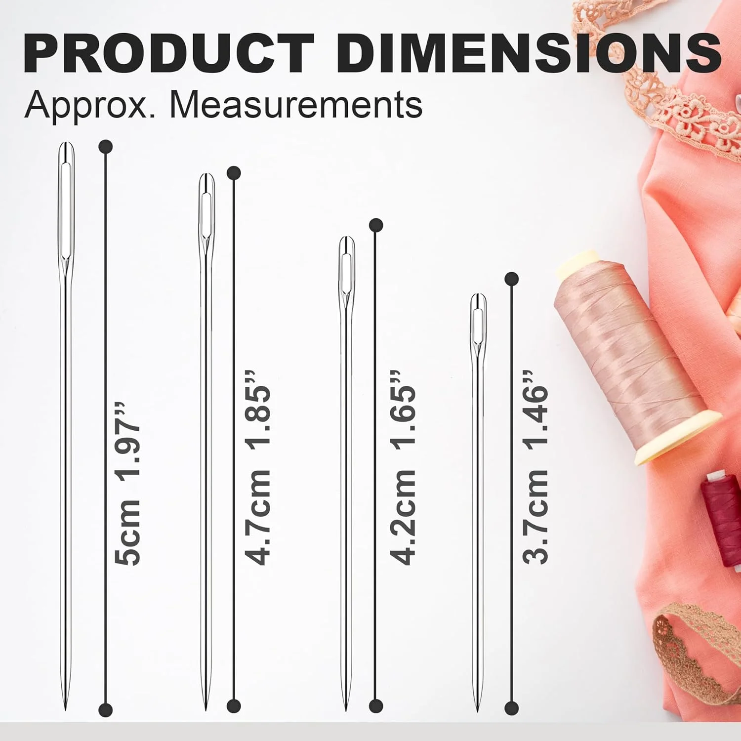 سوزن خیاطی نوویس با نوک تیز، 4 سایز مختلف چشمی - سوزن های بخیه، خیاطی دستی، گلدوزی، کوک ضربدری، شنل 1.97 اینچ، 1.85 اینچ، 1.65 اینچ، 1.46 اینچ (100 عدد) سوزن خیاطی نوویس با نوک تیز، 4 سایز مختلف چشمی - سوزن های بخیه، خیاطی دستی، گلدوزی، کوک ضربدری، شنل 1.97 اینچ، 1.85 اینچ، 1.65 اینچ، 1.46 اینچ (100 عدد)