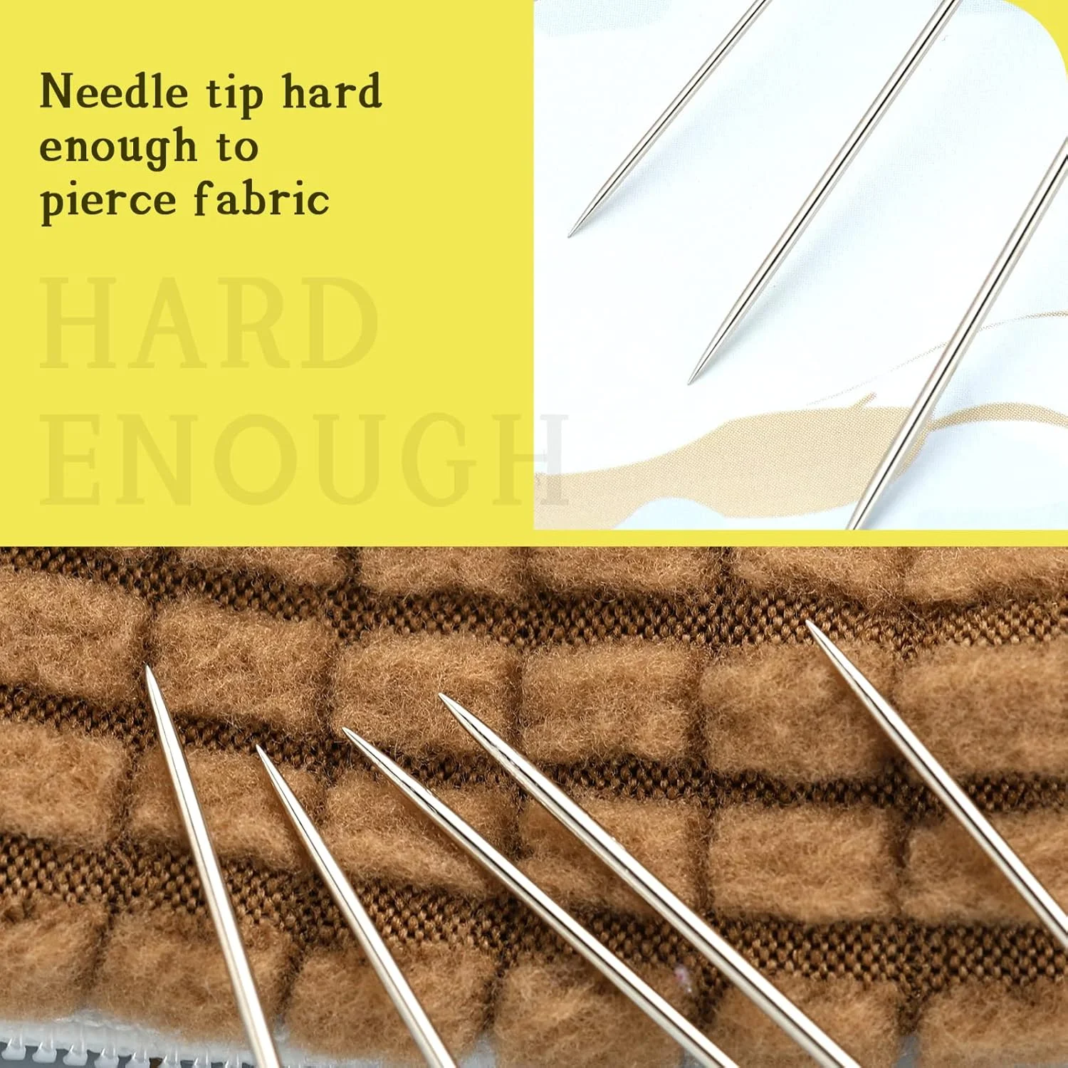 نامون 50 عدد سوزن چشم بزرگ ممتاز، 5 سایز سوزن خیاطی تیز، سوزن چرمی سوزن نخ گلدوزی، سایزهای متنوع، سوزن بافتنی نخ استیل ضد زنگ برای خیاطی دستی