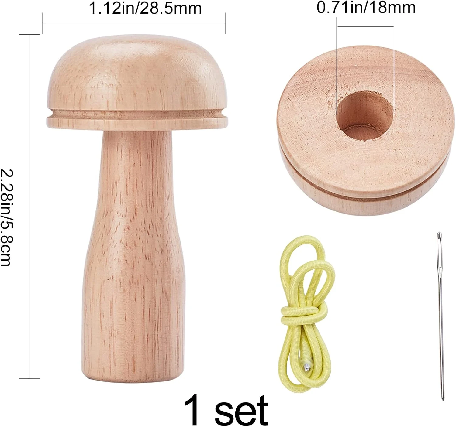 ست قارچ چوبی وصله زنی، کیت گلدوزی، قارچ نگهداری سوزن قابل حمل، ست نخ سوزن برای ابزار خیاطی DIY، مسافرت خانگی، صنایع دستی، وصله زدن لباس، تعمیر سوراخ جوراب، لوازم جانبی بافندگی