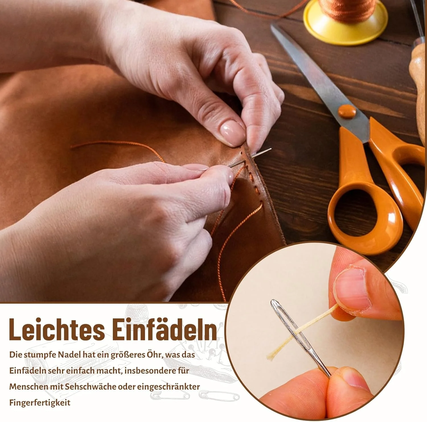 بسته 25 عددی سوزن پشمی Namner، سوزن کند با سوراخ بزرگ، سوزن چرمی، سوزن شوک، سوزن نخ، سوزن بافتنی، سوزن خیاطی بزرگ برای خیاطی دستی، صنایع دستی چرمی