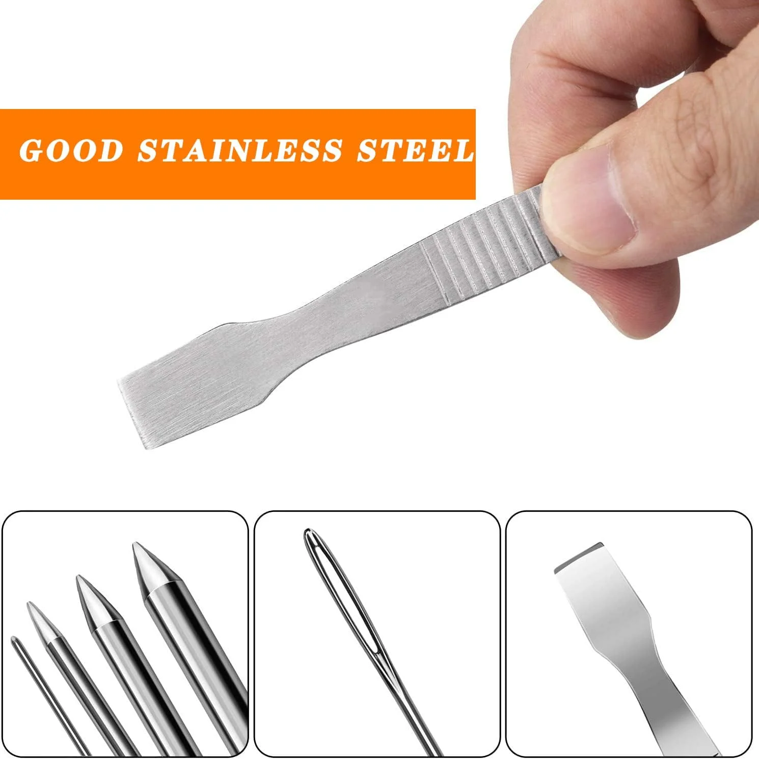 La Nago بسته 5 عددی سوزن بند پاراکورد استیل ضد زنگ نقره ای، فیدهای پاراکورد، مجموعه بافت و اتصال برای دستبندهای پاراکورد صنایع دستی DIY La Nago بسته 5 عددی سوزن بند پاراکورد استیل ضد زنگ نقره ای، فیدهای پاراکورد، مجموعه بافت و اتصال برای دستبندهای پاراکورد صنایع دستی DIY