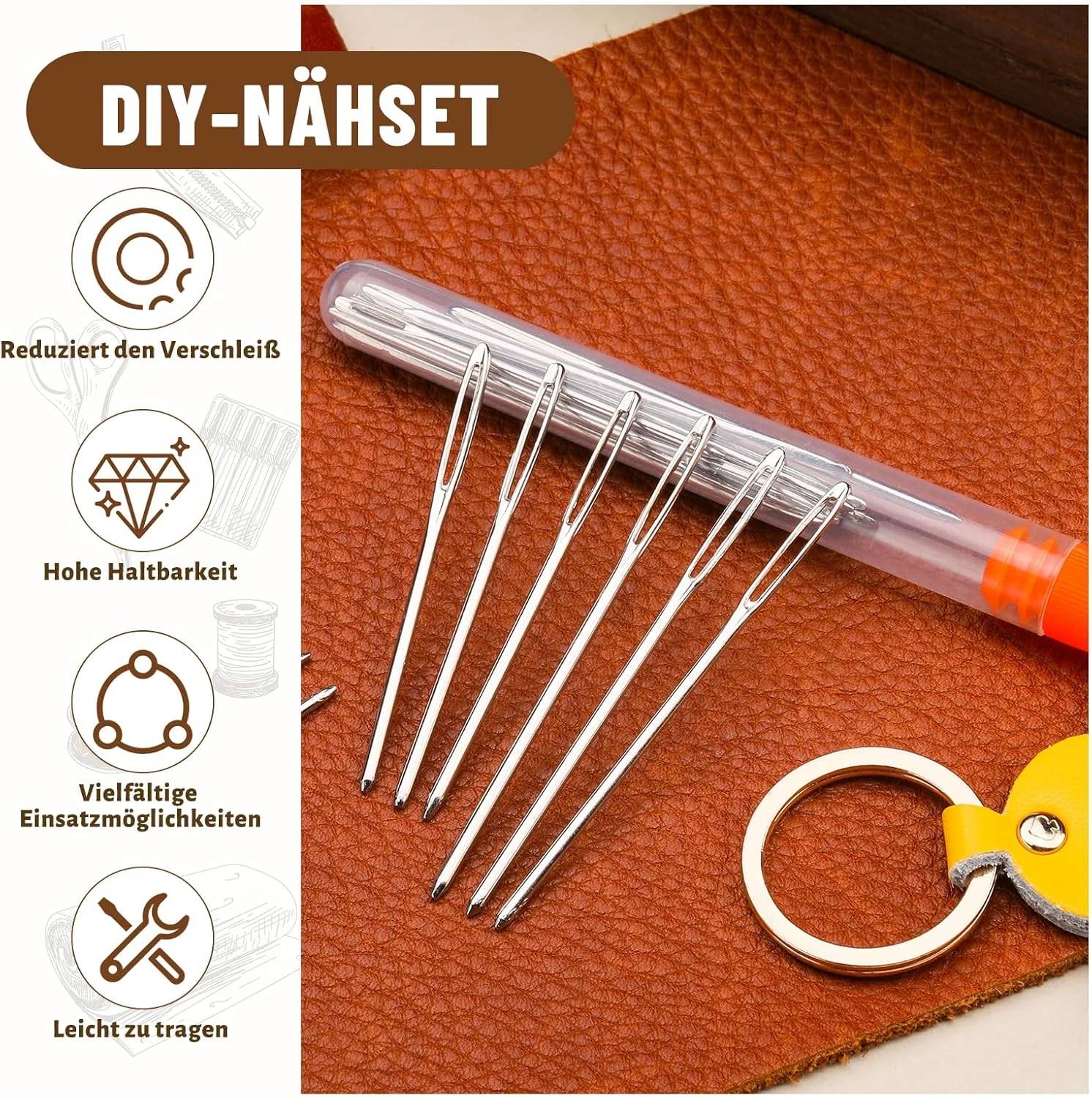 بسته 25 عددی سوزن پشمی Namner، سوزن کند با سوراخ بزرگ، سوزن چرمی، سوزن شوک، سوزن نخ، سوزن بافتنی، سوزن خیاطی بزرگ برای خیاطی دستی، صنایع دستی چرمی