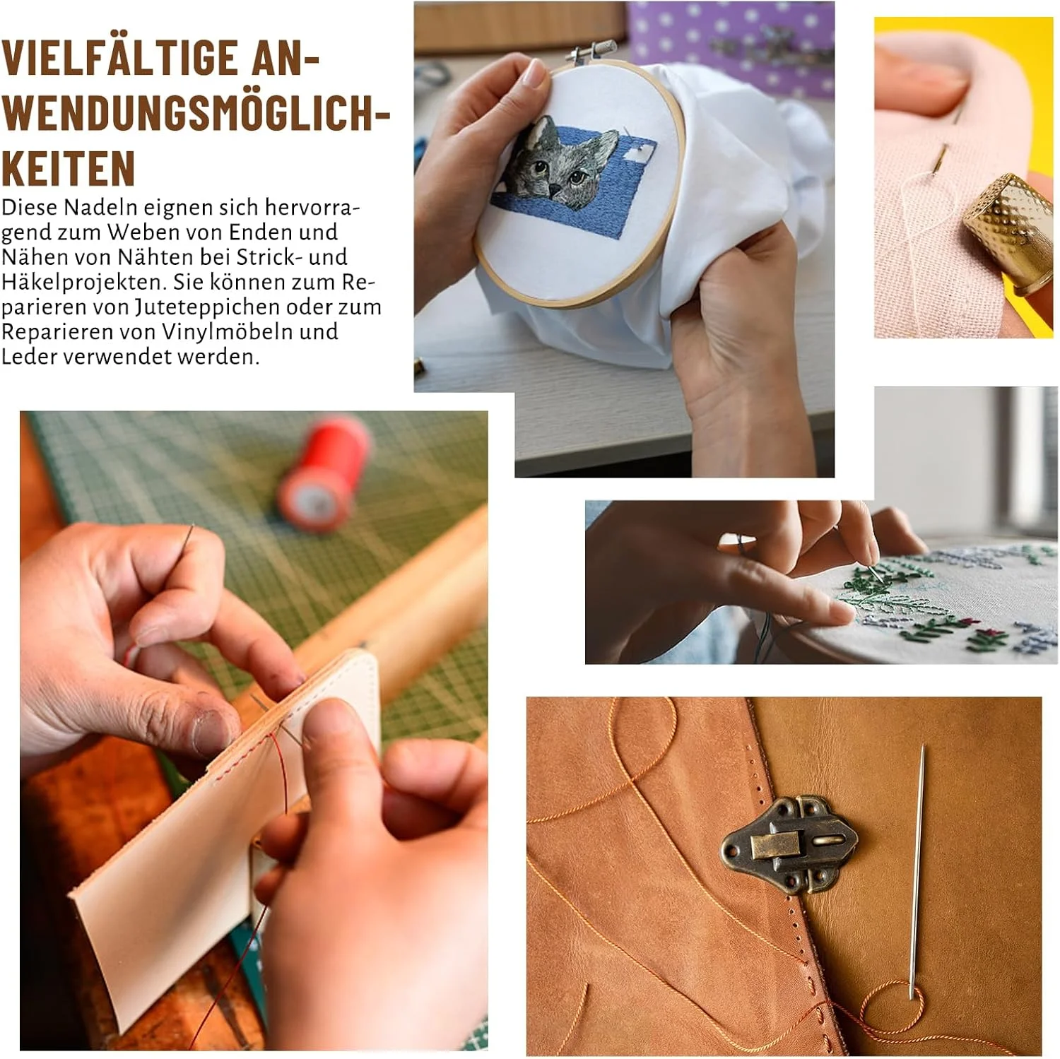 بسته 25 عددی سوزن پشمی Namner، سوزن کند با سوراخ بزرگ، سوزن چرمی، سوزن شوک، سوزن نخ، سوزن بافتنی، سوزن خیاطی بزرگ برای خیاطی دستی، صنایع دستی چرمی